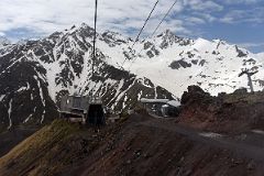 03C Looking Back At Krugozor Cable Car Station With Cheget Above On The Way To Mir Station 3500m To Start The Mount Elbrus Climb.jpg
